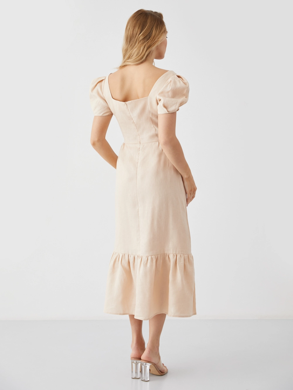 картинка платье льняное с воланом от магазина Solo-U.ru